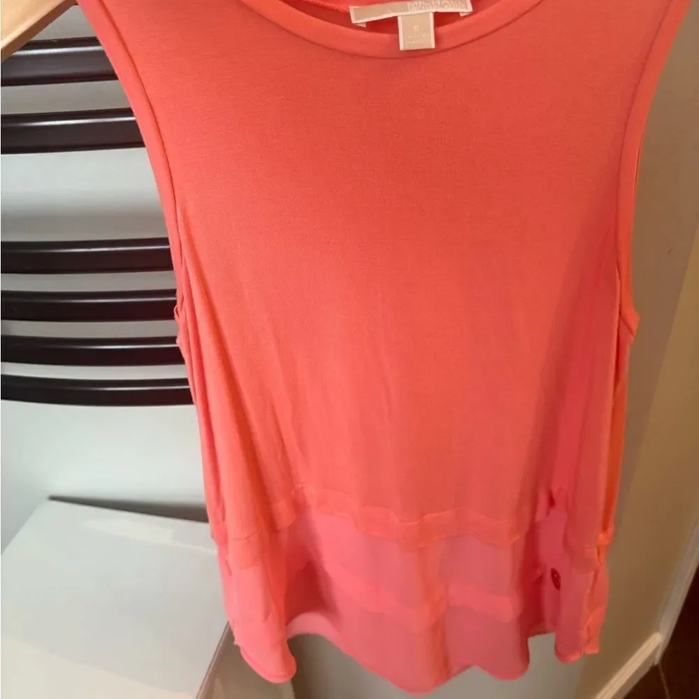 Michael Kors Coral Sleeveless Top, women’s small